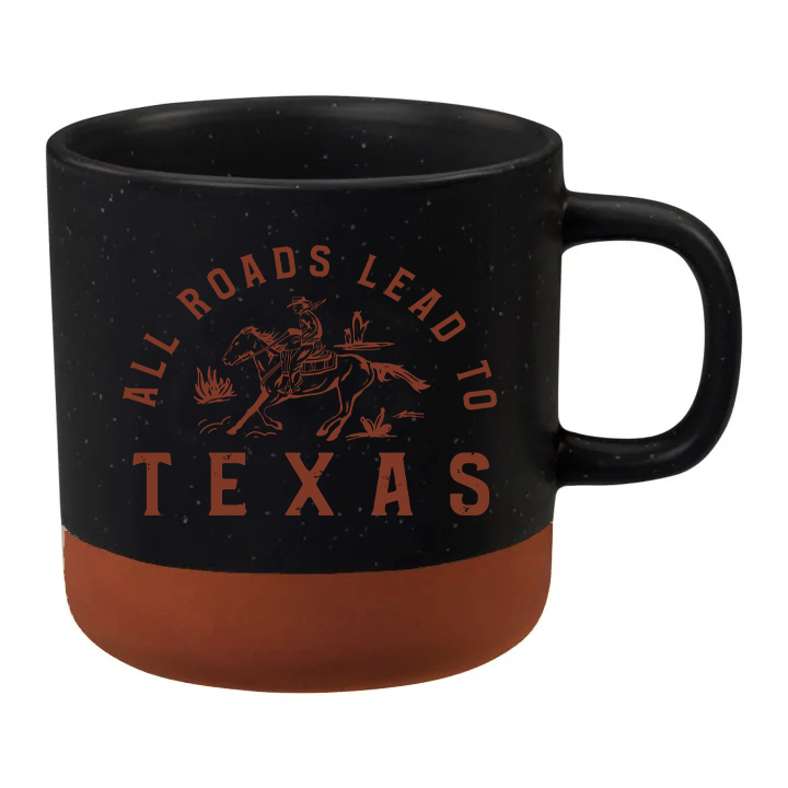 All Roads Lead To Texas - Speckled Mug : White/Rust