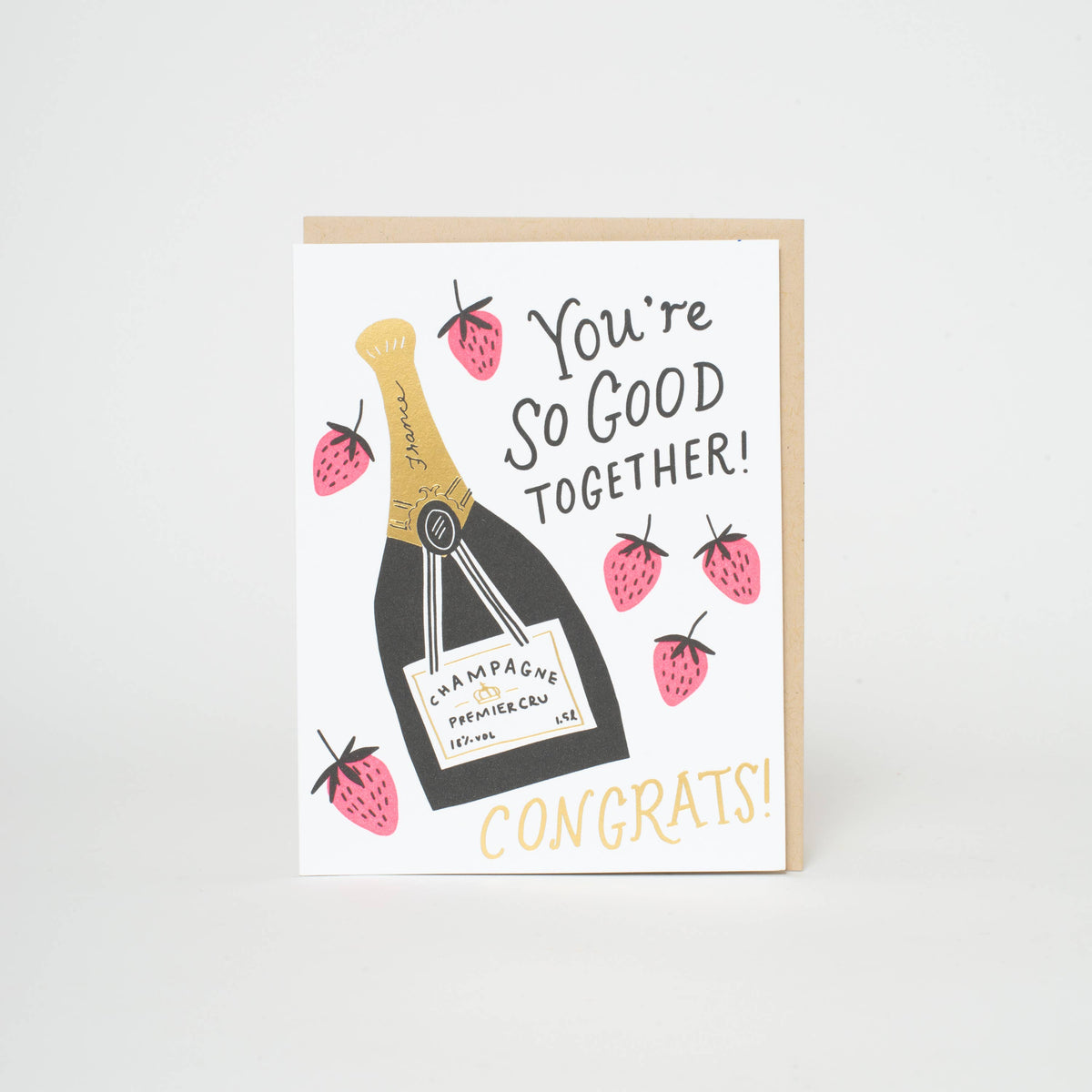 Wedding Congrats Champagne Letterpress Greeting Card by Hello!Lucky: Paper tab