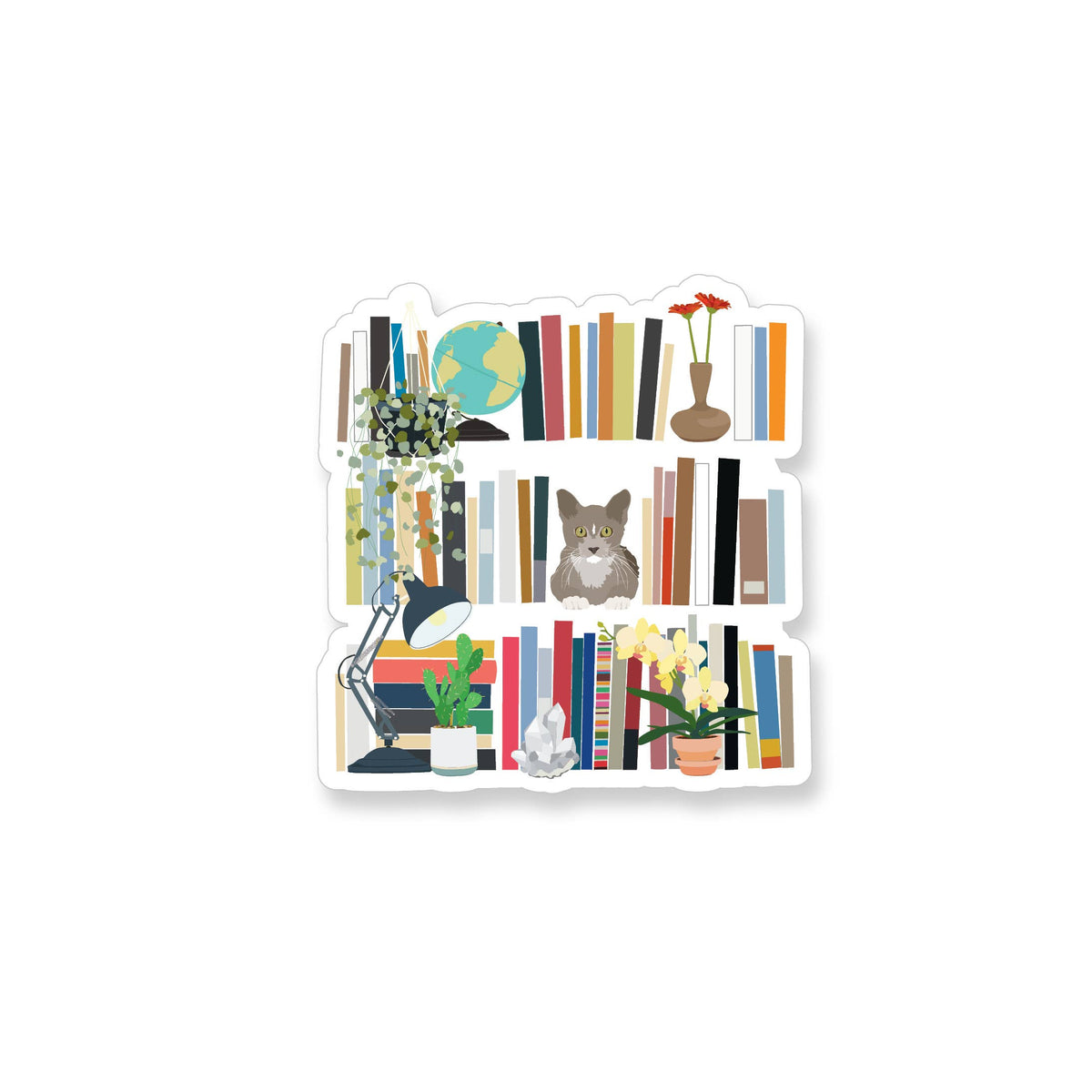 Decorated Bookshelf Vinyl Sticker
