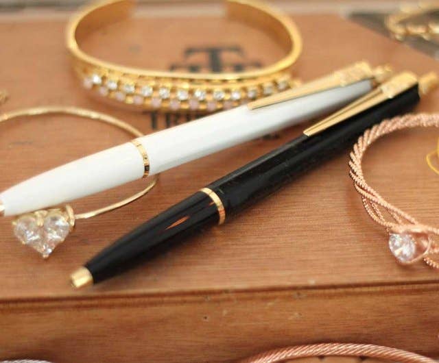 Ballograf EPOCA Gold Trim Ballpoint Pen: White