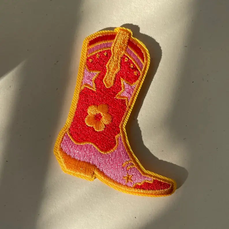 Cowgirl/Cowboy Boot Iron On Patch