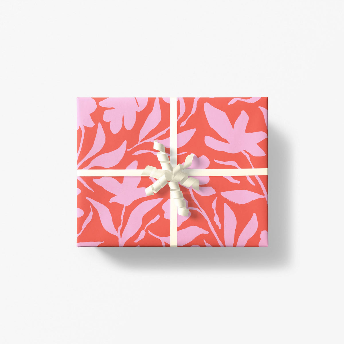 Fleur Gift Wrap - CORAL: Flat Sheet