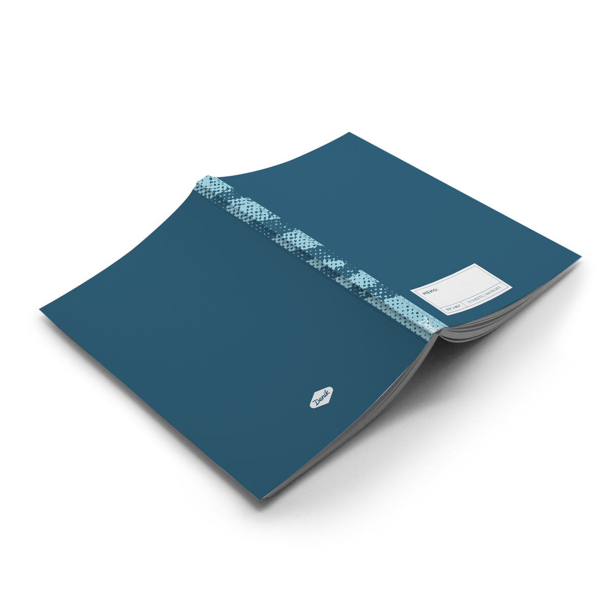 Blue Halftone Soft Touch Layflat Notebook