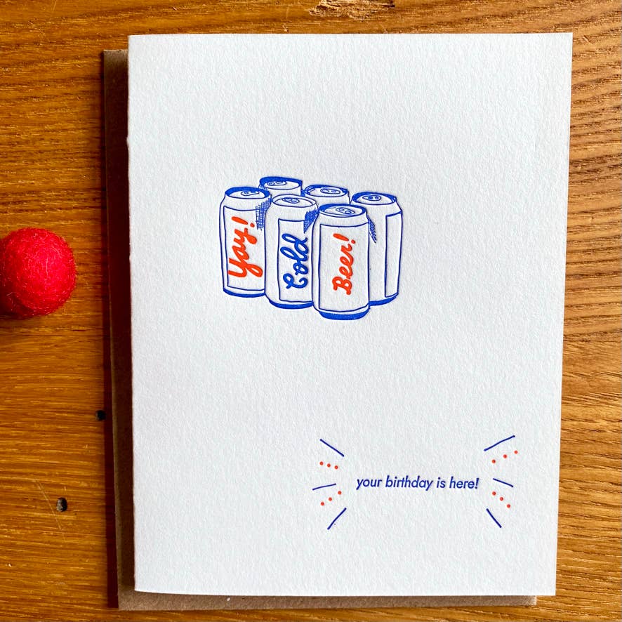 Yay! Cold Beer! Birthday Card