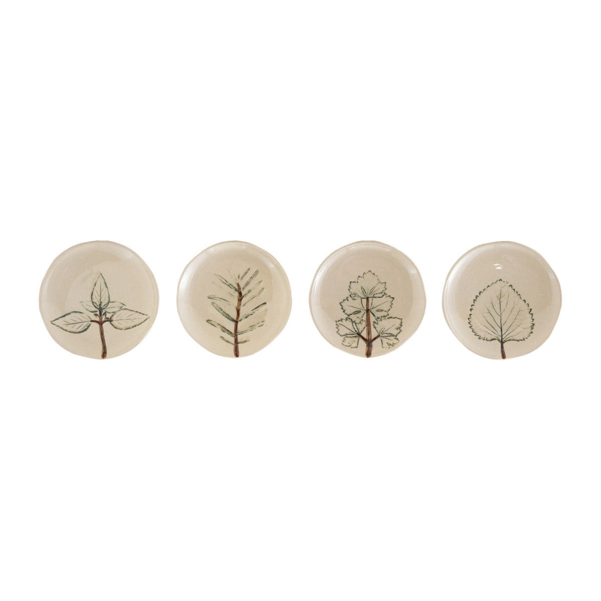 Hand-Painted Botanical Stoneware Dish, 4 styles (Each One Will Vary)