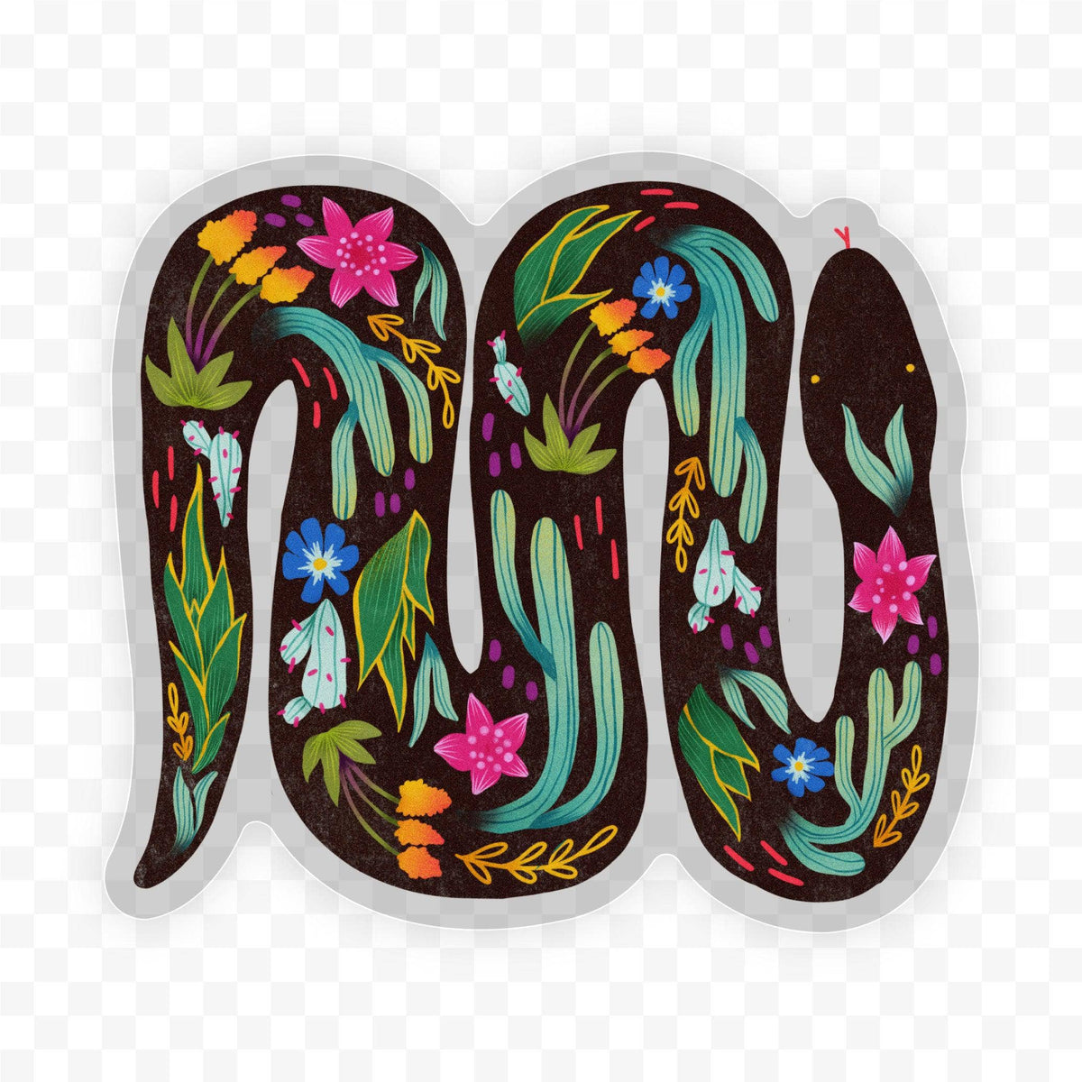 Desert Landscape On Black Snake Sticker