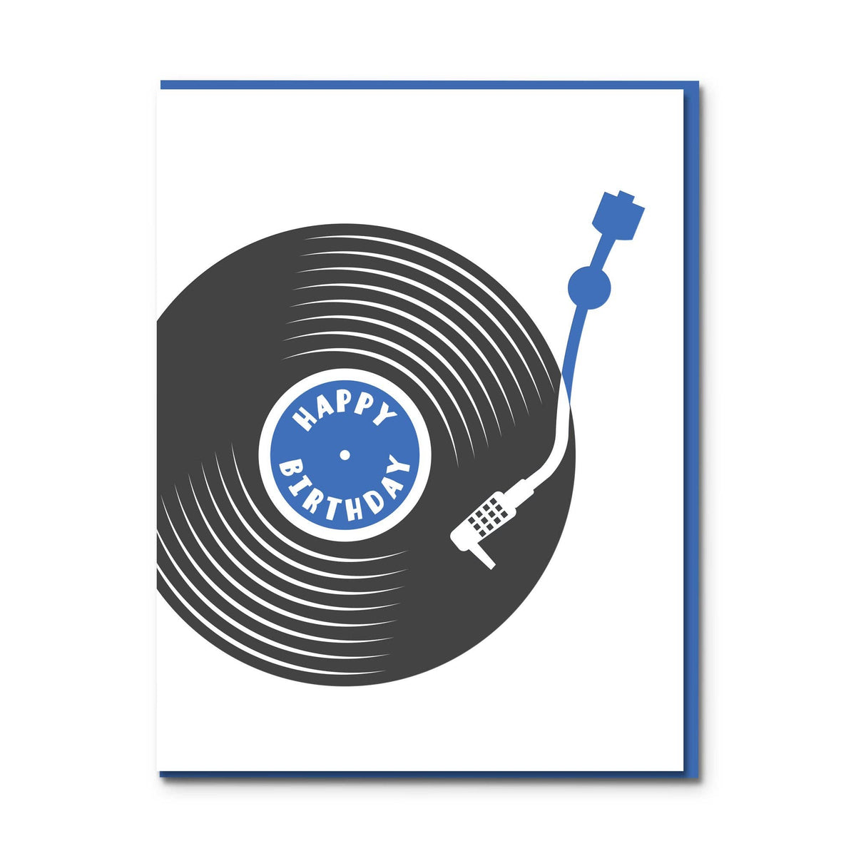 Blue Record Birthday Card