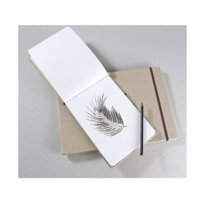Tan Multimedia Clairefontaine Goldline Art Journal - open - Austin Gift Shop