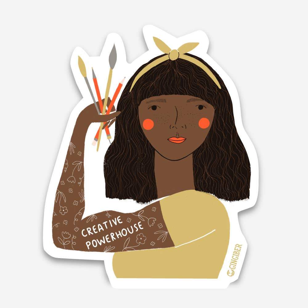 POC female artist with creative powerhouse text - Austin Gift Shop