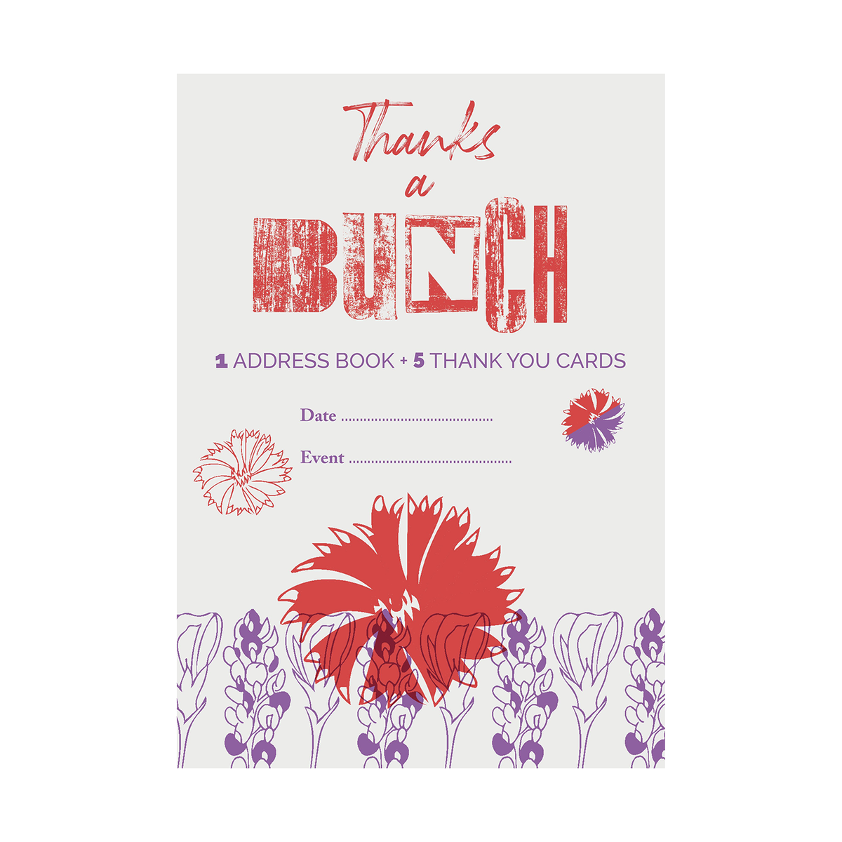 Thanks a Bunch Address Party letterpress Book Wildflower - Austin Gift Shop - Baby shower or wedding registry
